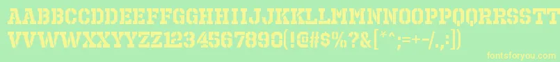 OctinprisonrgBold-fontti – keltaiset fontit vihreällä taustalla