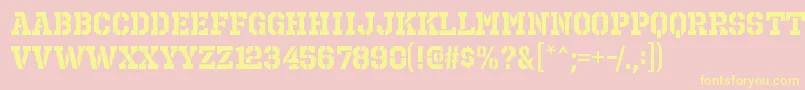 OctinprisonrgBold-fontti – keltaiset fontit vaaleanpunaisella taustalla
