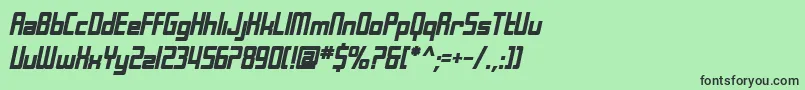 SfLaundromaticBoldOblique Font – Black Fonts on Green Background