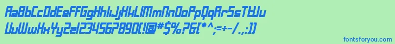 SfLaundromaticBoldOblique Font – Blue Fonts on Green Background