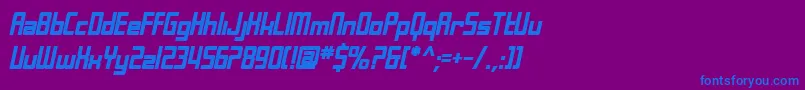 Шрифт SfLaundromaticBoldOblique – синие шрифты на фиолетовом фоне