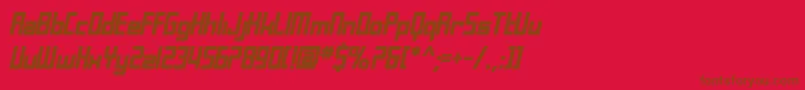 SfLaundromaticBoldOblique-fontti – ruskeat fontit punaisella taustalla
