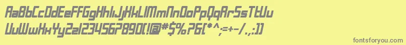 フォントSfLaundromaticBoldOblique – 黄色の背景に灰色の文字