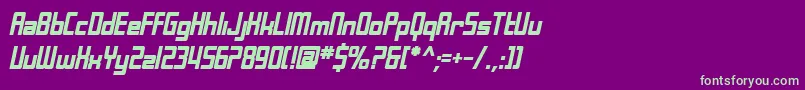 フォントSfLaundromaticBoldOblique – 紫の背景に緑のフォント