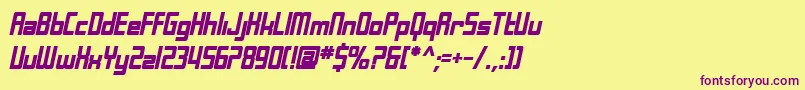Шрифт SfLaundromaticBoldOblique – фиолетовые шрифты на жёлтом фоне