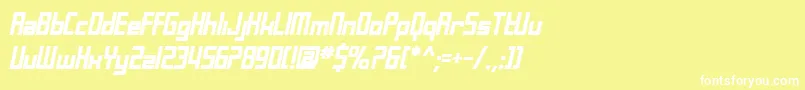 Шрифт SfLaundromaticBoldOblique – белые шрифты на жёлтом фоне