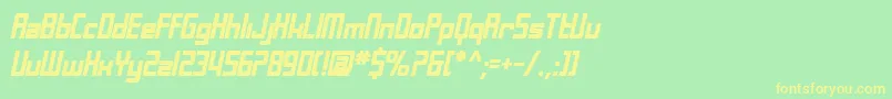 SfLaundromaticBoldOblique Font – Yellow Fonts on Green Background