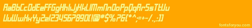 フォントSfLaundromaticBoldOblique – オレンジの背景に黄色の文字