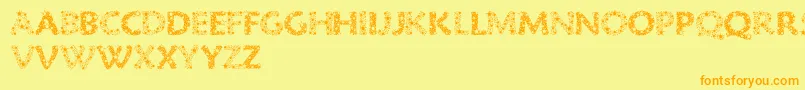Czcionka Razzle – pomarańczowe czcionki na żółtym tle