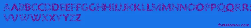Razzle-Schriftart – Violette Schriften auf blauem Hintergrund