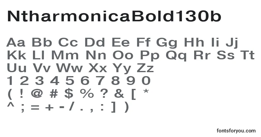 A fonte NtharmonicaBold130b – alfabeto, números, caracteres especiais