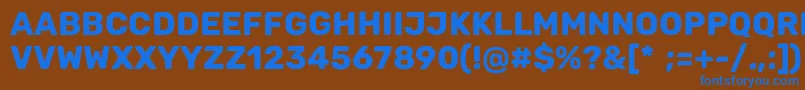 フォントCunia – 茶色の背景に青い文字