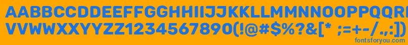 フォントCunia – オレンジの背景に青い文字