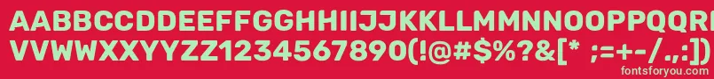 Cunia Font – Green Fonts on Red Background