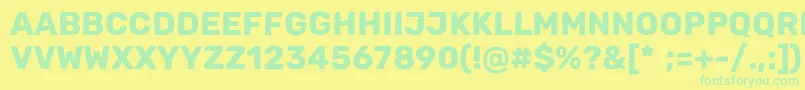 Cunia Font – Green Fonts on Yellow Background