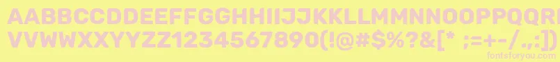 Cunia Font – Pink Fonts on Yellow Background