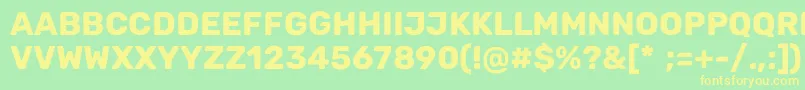 Cunia Font – Yellow Fonts on Green Background