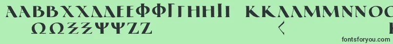 GreekElegantLdr-Schriftart – Schwarze Schriften auf grünem Hintergrund