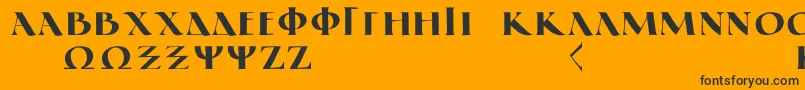 Шрифт GreekElegantLdr – чёрные шрифты на оранжевом фоне