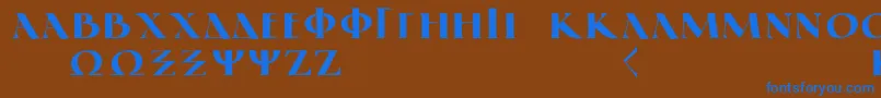 Шрифт GreekElegantLdr – синие шрифты на коричневом фоне