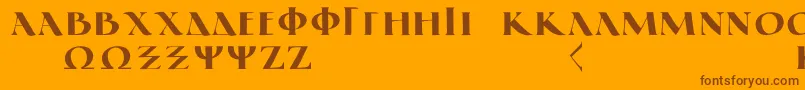 GreekElegantLdr Font – Brown Fonts on Orange Background