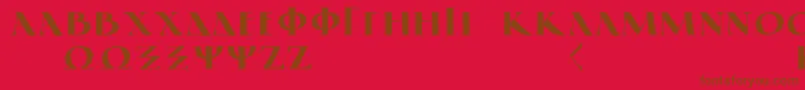 GreekElegantLdr Font – Brown Fonts on Red Background