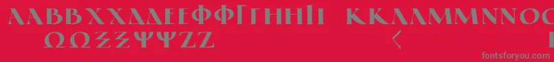 GreekElegantLdr Font – Gray Fonts on Red Background