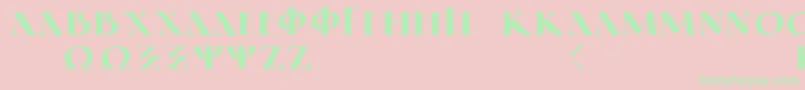 フォントGreekElegantLdr – ピンクの背景に緑の文字