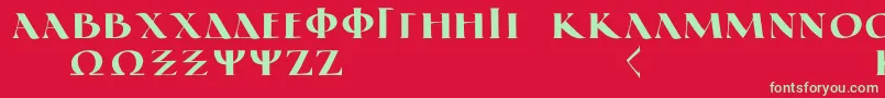 GreekElegantLdr Font – Green Fonts on Red Background