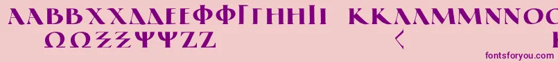 GreekElegantLdr Font – Purple Fonts on Pink Background