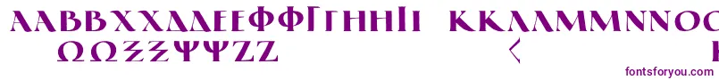 GreekElegantLdr Font – Purple Fonts on White Background
