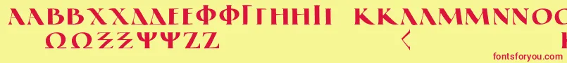 fuente GreekElegantLdr – Fuentes Rojas Sobre Fondo Amarillo