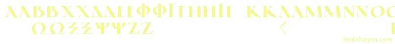 GreekElegantLdr-Schriftart – Gelbe Schriften auf weißem Hintergrund