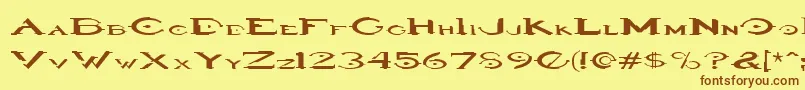 Haloregular Font – Brown Fonts on Yellow Background