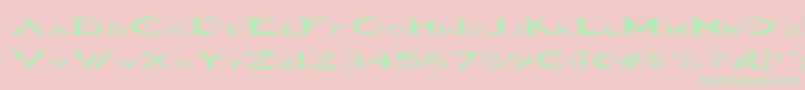 Haloregular-fontti – vihreät fontit vaaleanpunaisella taustalla