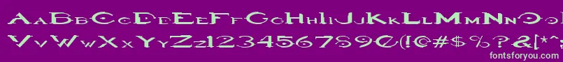 Haloregular Font – Green Fonts on Purple Background