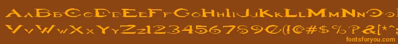Haloregular-fontti – oranssit fontit ruskealla taustalla