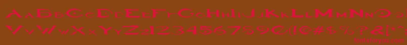 Haloregular-Schriftart – Rote Schriften auf braunem Hintergrund
