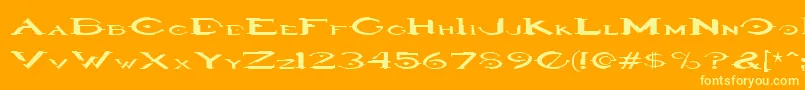 Haloregular Font – Yellow Fonts on Orange Background