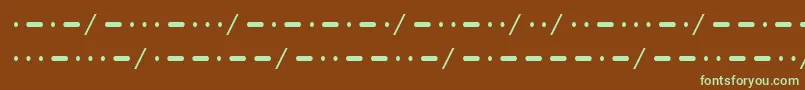 Czcionka Morse – zielone czcionki na brązowym tle