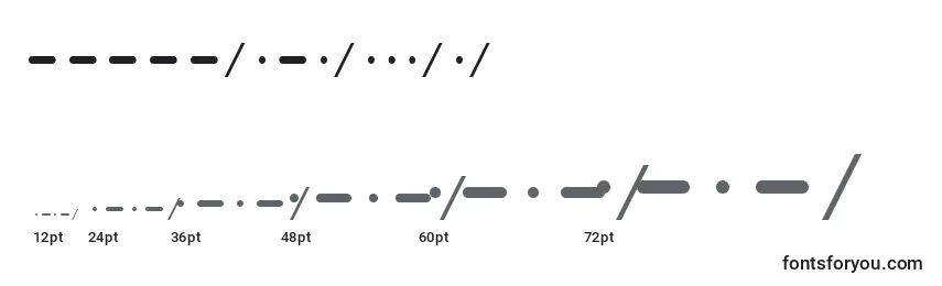 Größen der Schriftart Morse