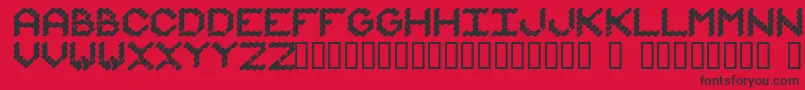 Iammonot-Schriftart – Schwarze Schriften auf rotem Hintergrund