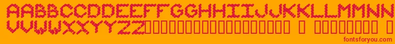 フォントIammonot – オレンジの背景に赤い文字