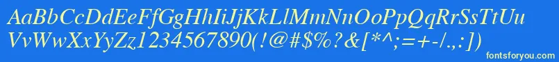 Vremfi Font – Yellow Fonts on Blue Background