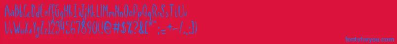 フォントSpilmrg – 赤い背景に青い文字