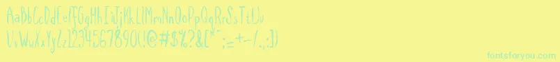 Шрифт Spilmrg – зелёные шрифты на жёлтом фоне