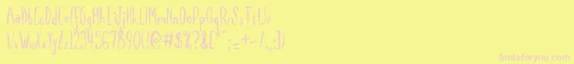 Spilmrg-Schriftart – Rosa Schriften auf gelbem Hintergrund