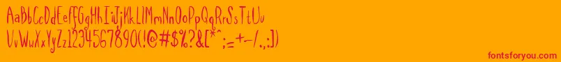Spilmrg Font – Red Fonts on Orange Background