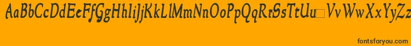 NewstylecondensedBoldItalic Font – Black Fonts on Orange Background