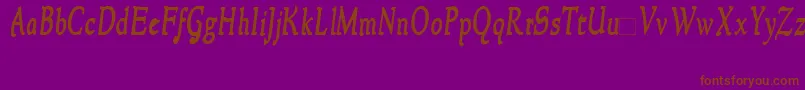 NewstylecondensedBoldItalic Font – Brown Fonts on Purple Background